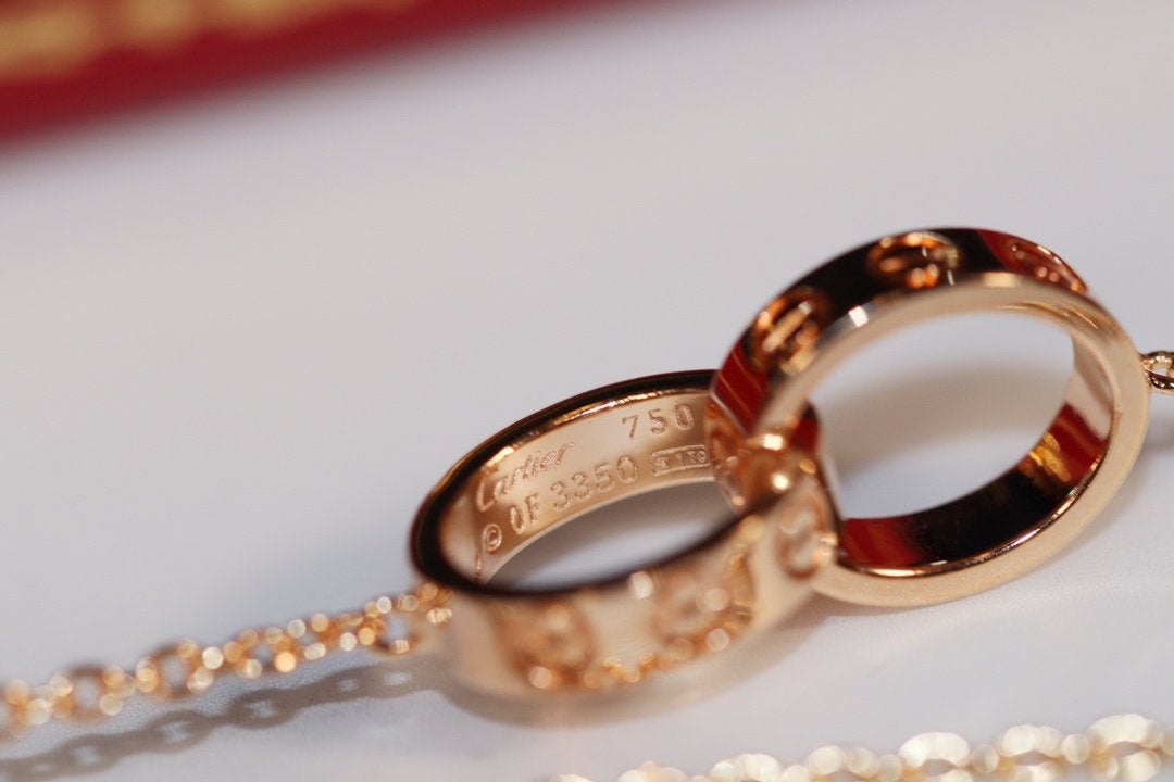 AuraJewelry「ラブネックレス ピンクゴールド&シルバー」