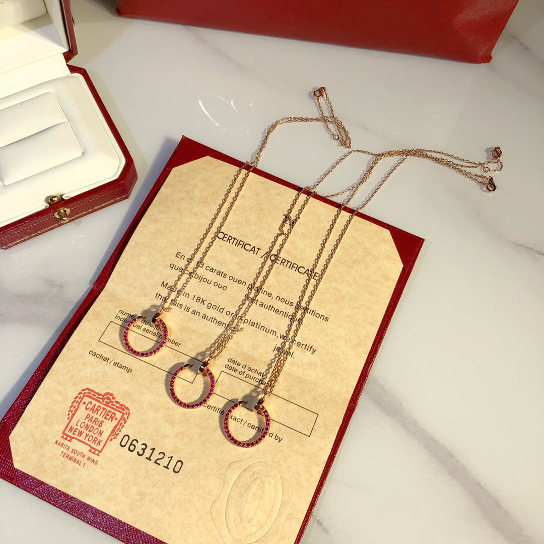 ¡®AuraJewelry¡¯JUSTE NECKLACE GOLD RED DIAMONDS