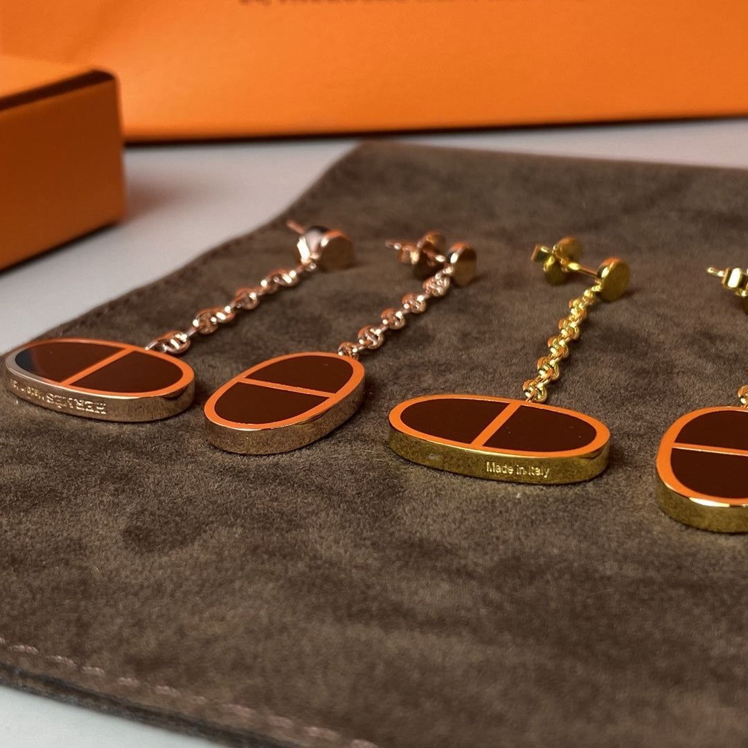 ¡®AuraJewelry¡¯CHAINE VERSO BLACK CERAMIC EARRINGS