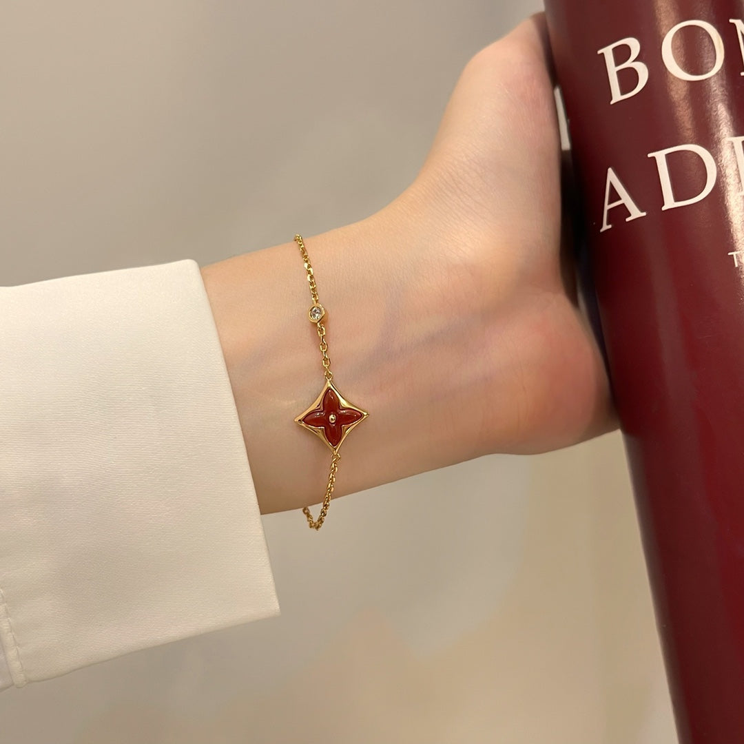 ¡®AuraJewelry¡¯COLOR STAR CARNELIAN PINK GOLD DIAMOND BRACELET