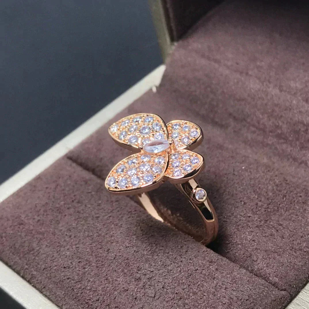AuraJewelry「バタフライ ピンクゴールド ダイヤモンドリング」