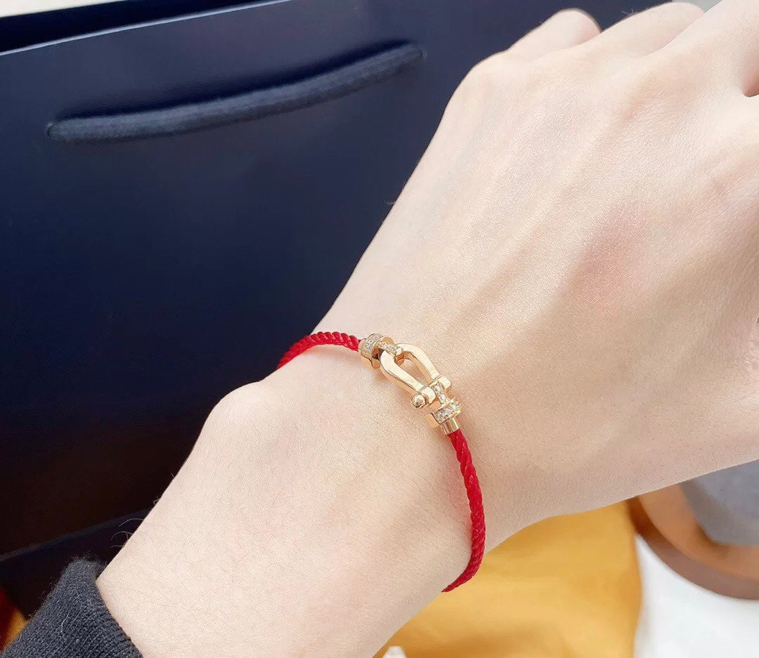 ¡®AuraJewelry¡¯FORCE 10 HALF DIAMOND PINK GOLD RED CORDERI LARGE AND MEDIUM MODEL