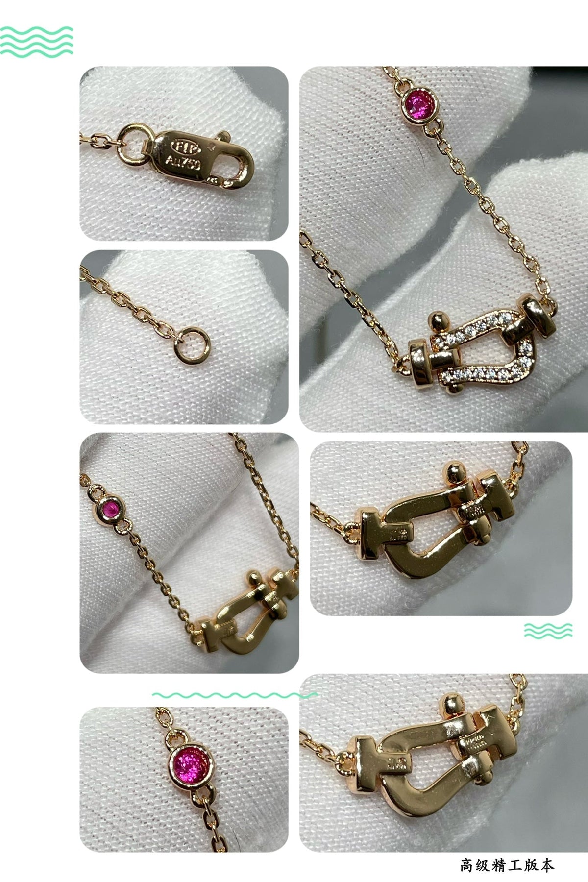 ¡®AuraJewelry¡¯FORCE 10 DIAMOND PINK GOLD NECKLACE