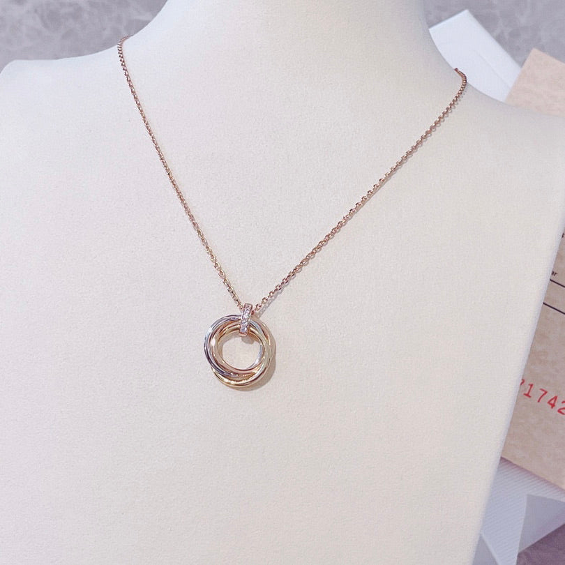 『AuraJewelry』TRINITY NECKLACE GOLD DIAMONDS
