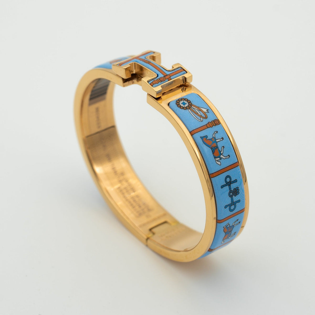 ®AuraJewelry®H ピンクゴールド ブレスレット ブルーセラミック