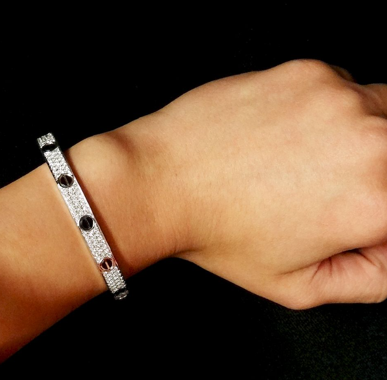 ¡®AuraJewelry¡¯LOVE BRACELET 6.1MM DIAMOND-PAVED CERAMIC