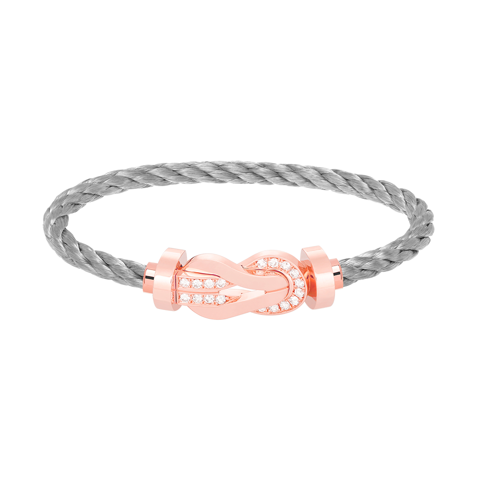 ¡®AuraJewelry¡¯CHANCE LARGE 8 FIGURE BUCKLE HALF DIAMOND BRACELET ROSE GOLD