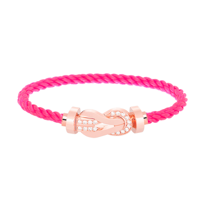 ¡®AuraJewelry¡¯CHANCE LARGE 8 FIGURE BUCKLE HALF DIAMOND BRACELET ROSE GOLD