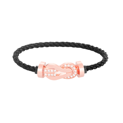 ¡®AuraJewelry¡¯CHANCE LARGE 8 FIGURE BUCKLE HALF DIAMOND BRACELET ROSE GOLD