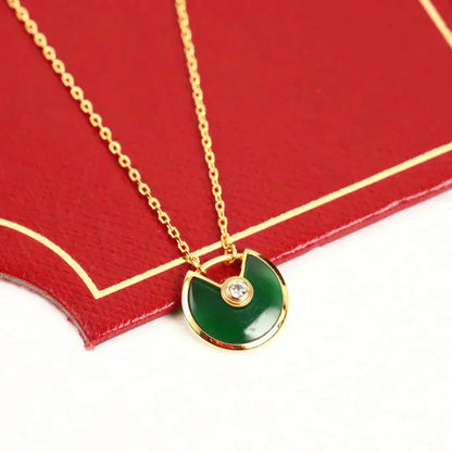¡®AuraJewelry¡¯AMULETTE GOLD MALACHITE NECKLACE