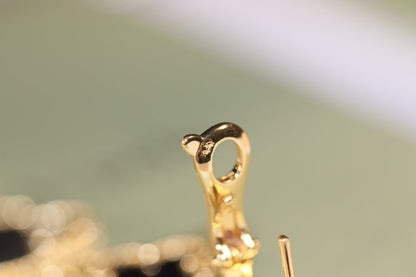 ¡®AuraJewelry¡¯CLOVER EARRINGS GOLD ONYX MOP 3 MOTIF