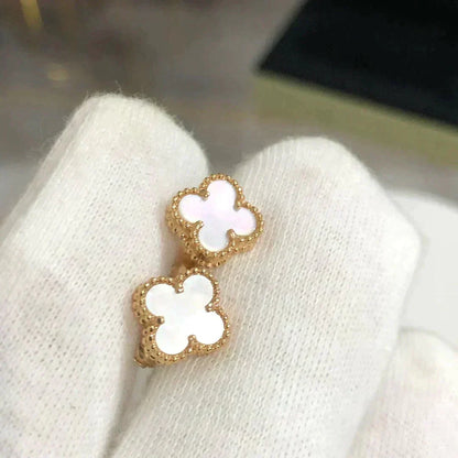 ¡®AuraJewelry¡¯CLOVER MINI 9.5MM WHITE MOP EARRINGS