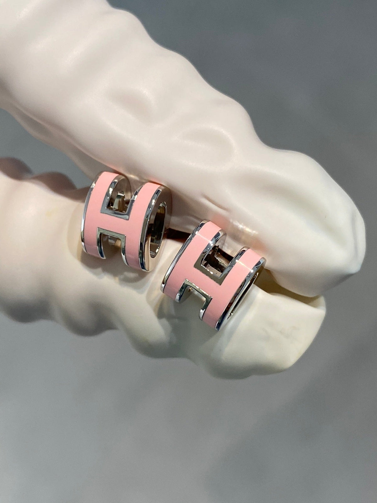 ¡®AuraJewelry¡¯MINI POP H SILVER EARRINGS PINK