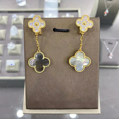 ¡®AuraJewelry¡¯CLOVER  2 MOTIFS  DIAMOND  EARRINGS (MULTIPLE CHOICESç´