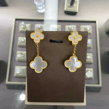 ¡®AuraJewelry¡¯CLOVER  2 MOTIFS  DIAMOND  EARRINGS (MULTIPLE CHOICESç´