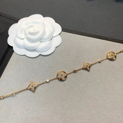 ¡®AuraJewelry¡¯STAR AND SUN 4 MOTIFS GOLD DIAMONDS BRACELET