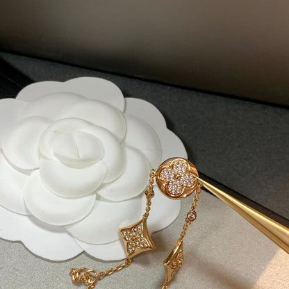 ¡®AuraJewelry¡¯STAR AND SUN 4 MOTIFS GOLD DIAMONDS BRACELET
