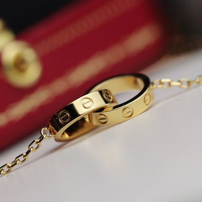 ¡®AuraJewelry¡¯LOVE NECKLACE DOUBLE RING GOLD