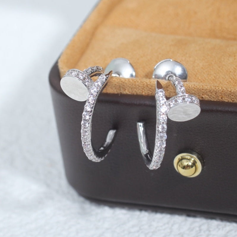 ¡®AuraJewelry¡¯JUSTE EARRINGS 12.75MM SILVER DIAMOND