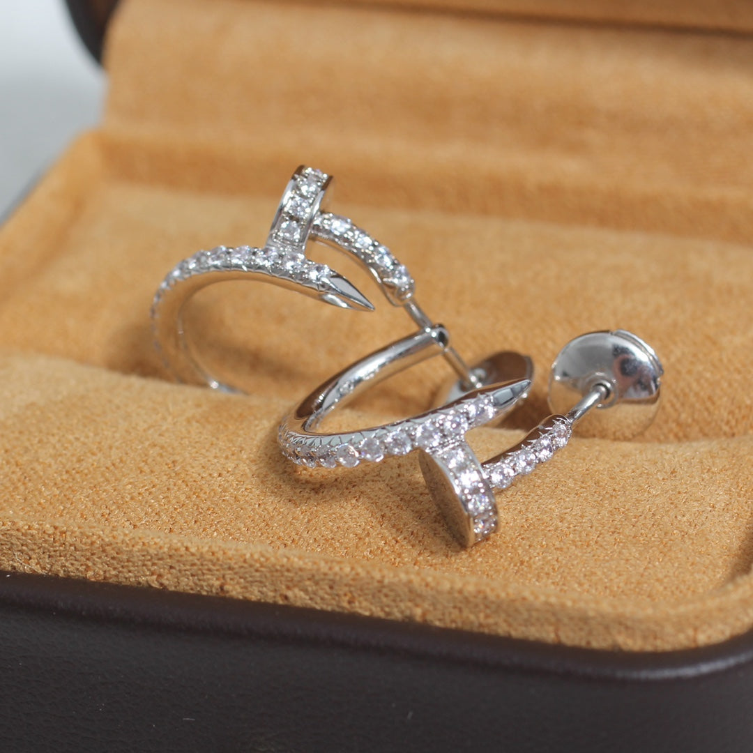 ¡®AuraJewelry¡¯JUSTE EARRINGS 12.75MM SILVER DIAMOND