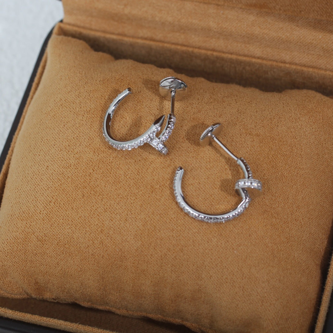¡®AuraJewelry¡¯JUSTE EARRINGS 12.75MM SILVER DIAMOND