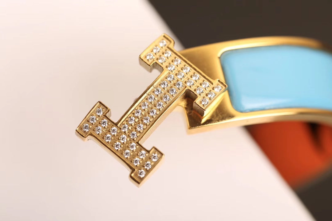 AuraJewelry® クラウドブルー ブレスレット ゴールド ダイヤモンド
