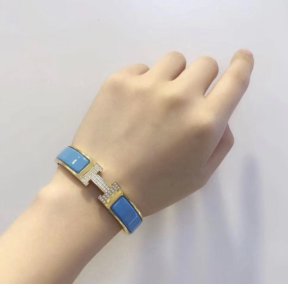 AuraJewelry® クラウドブルー ブレスレット ゴールド ダイヤモンド