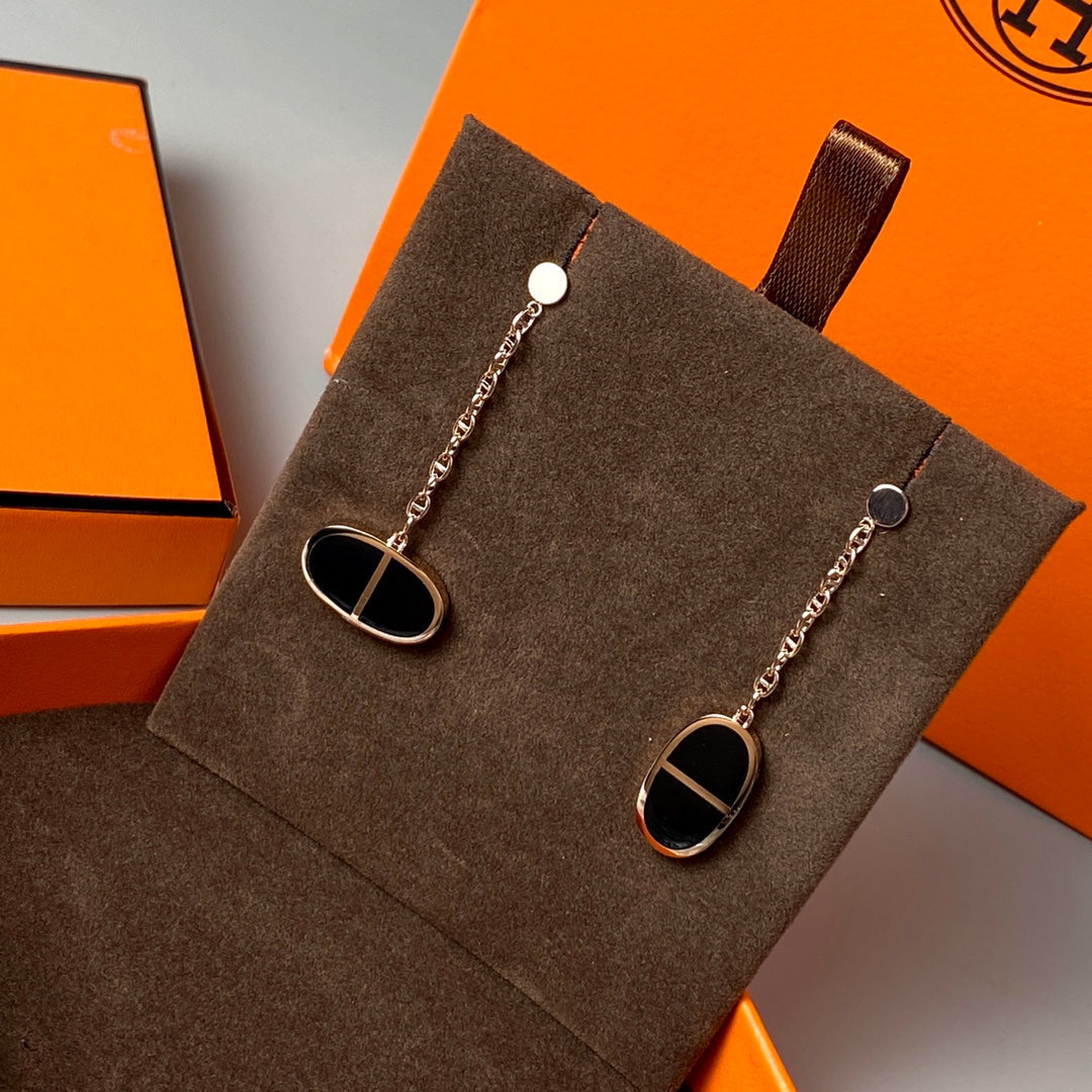 ¡®AuraJewelry¡¯CHAINE VERSO BLACK CERAMIC EARRINGS