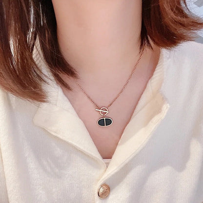 ¡®AuraJewelry¡¯CHAINE VERSO BLACK CERAMIC NECKLACE