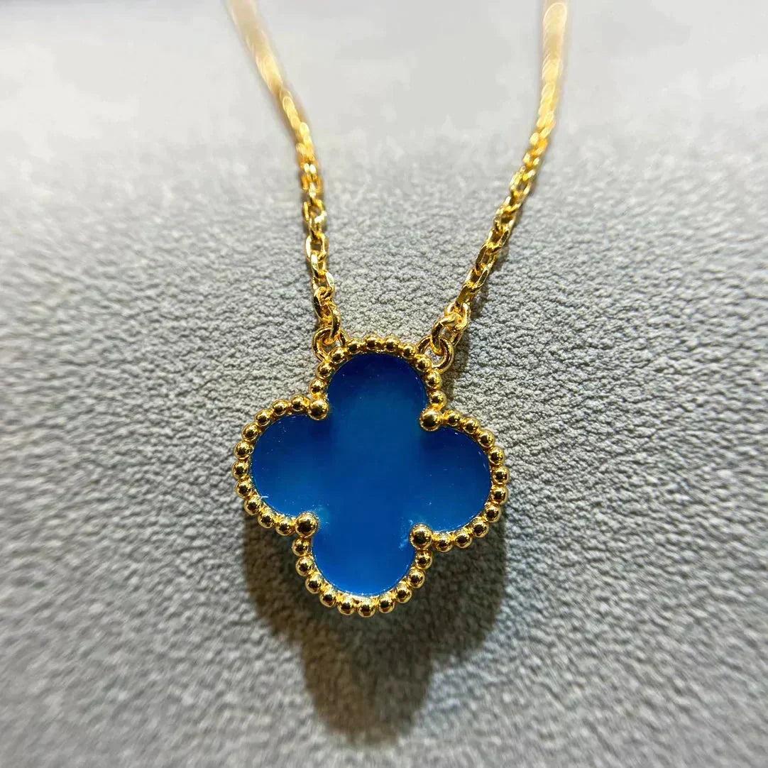 ¡®AuraJewelry¡¯CLOVER 15MM BLUE AGATE NECKLACE