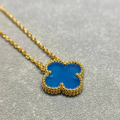 ¡®AuraJewelry¡¯CLOVER 15MM BLUE AGATE NECKLACE