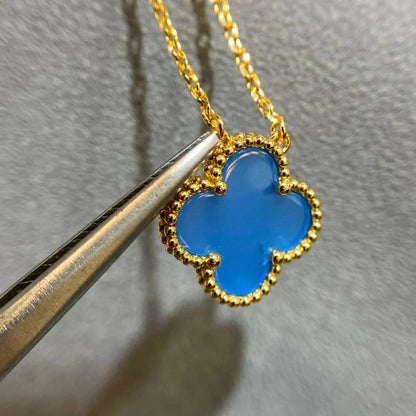 ¡®AuraJewelry¡¯CLOVER 15MM BLUE AGATE NECKLACE
