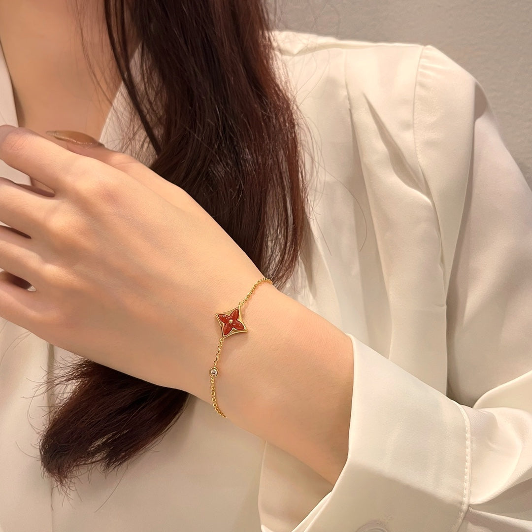 ¡®AuraJewelry¡¯COLOR STAR CARNELIAN PINK GOLD DIAMOND BRACELET