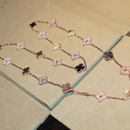 ¡®AuraJewelry¡¯CLOVER 20 MOTIFS DARK MOP DIAMOND  NECKLACE