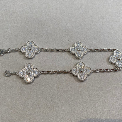 [AuraJewelry] New  CLOVER 5 MOTIF FULL DIAMOND BRACELET COLLECTION