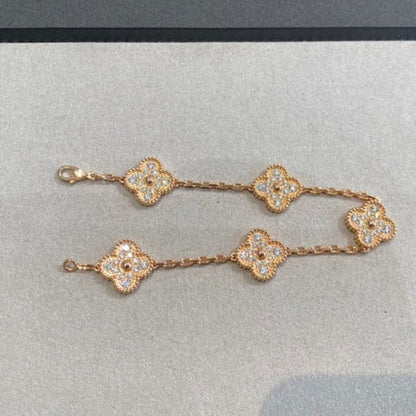 [AuraJewelry] New  CLOVER 5 MOTIF FULL DIAMOND BRACELET COLLECTION