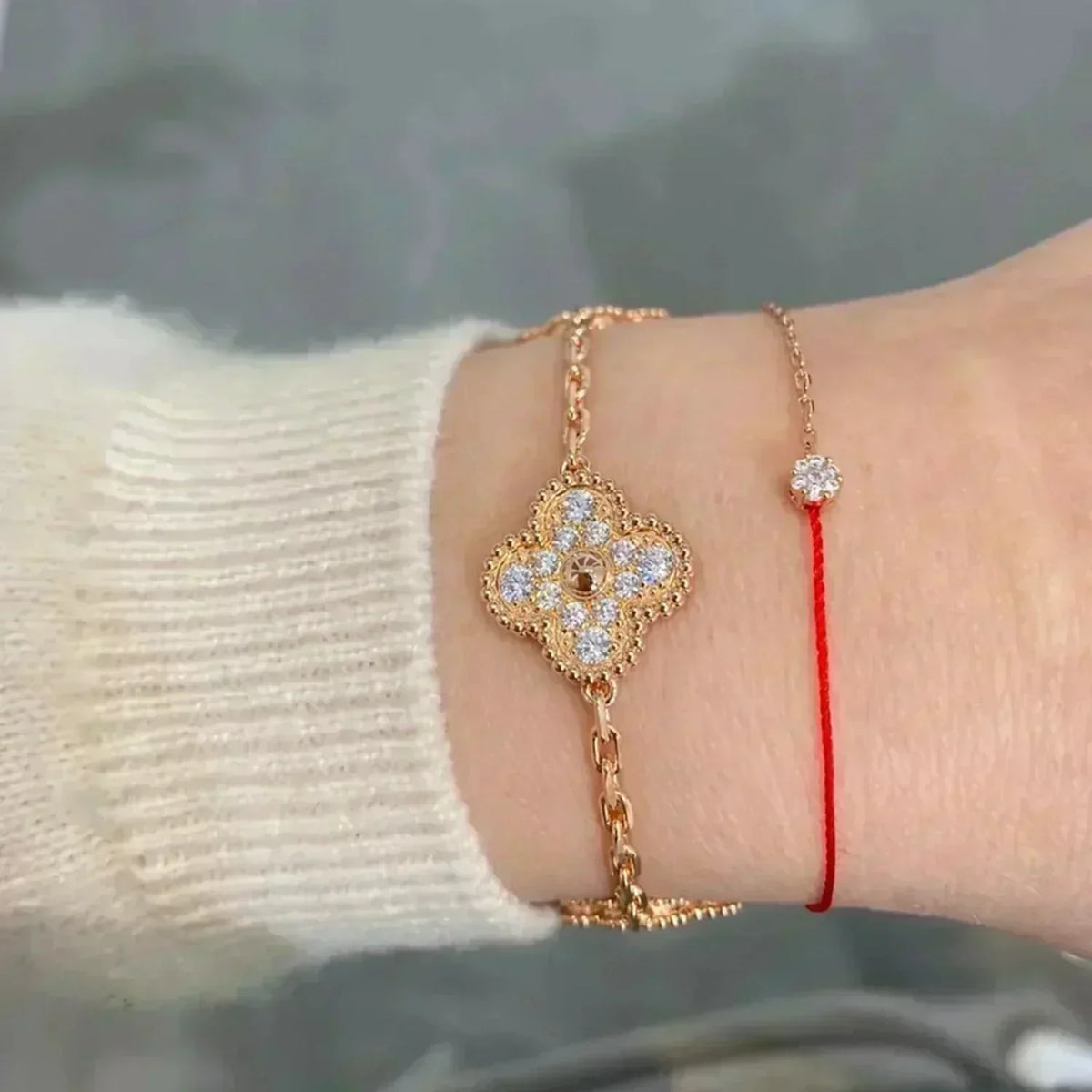 [AuraJewelry] New  CLOVER 5 MOTIF FULL DIAMOND BRACELET COLLECTION