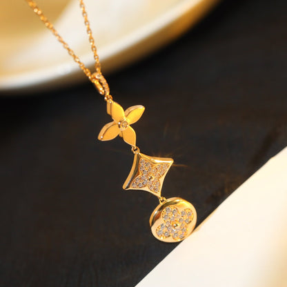 ¡®AuraJewelry¡¯STAR AND SUN DIAMOND PINK GOLD NECKLACE