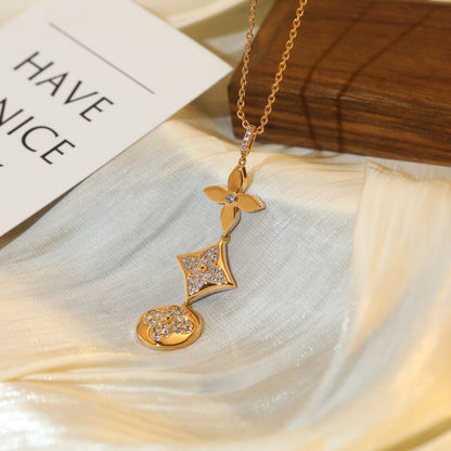 ¡®AuraJewelry¡¯STAR AND SUN DIAMOND PINK GOLD NECKLACE