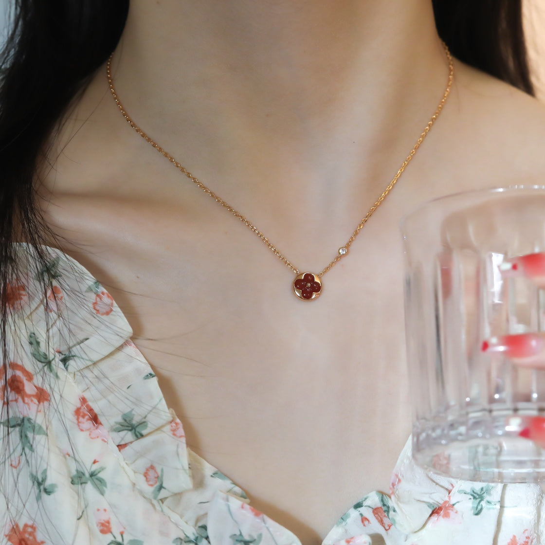 ¡®AuraJewelry¡¯SUN PEDANT PINK GOLD 1 DIAMOND NECKLACE
