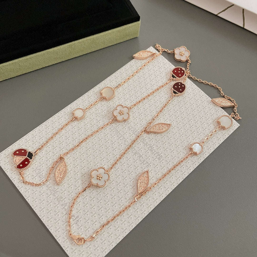 ¡®AuraJewelry¡¯LUCKY SPRING 15 MOTIFS ROSE GOLD NECKLACE