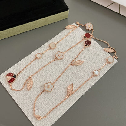 ¡®AuraJewelry¡¯LUCKY SPRING 15 MOTIFS ROSE GOLD NECKLACE