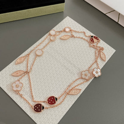 ¡®AuraJewelry¡¯LUCKY SPRING 15 MOTIFS ROSE GOLD NECKLACE