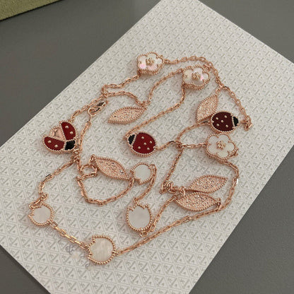 ¡®AuraJewelry¡¯LUCKY SPRING 15 MOTIFS ROSE GOLD NECKLACE