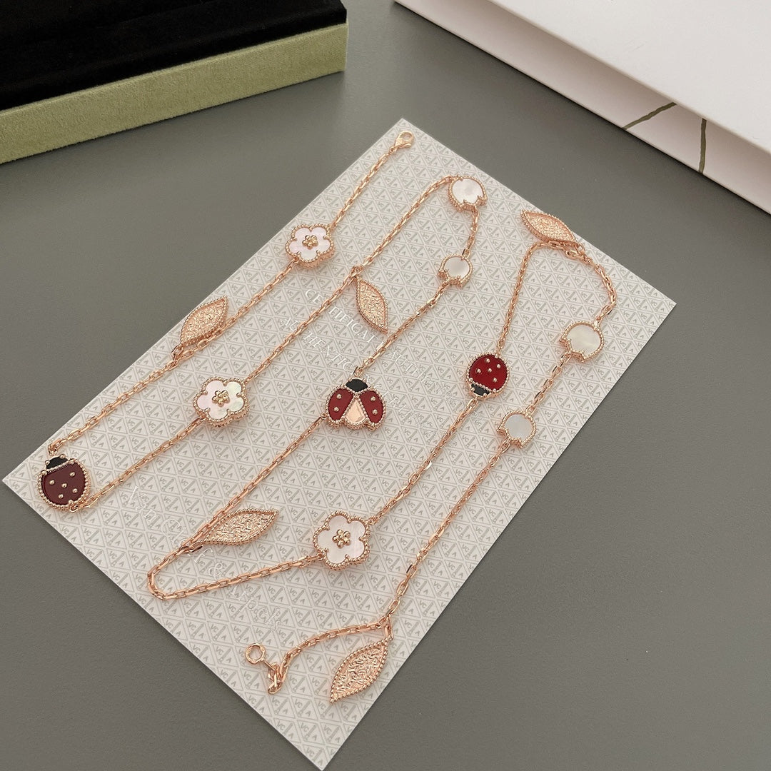 ¡®AuraJewelry¡¯LUCKY SPRING 15 MOTIFS ROSE GOLD NECKLACE