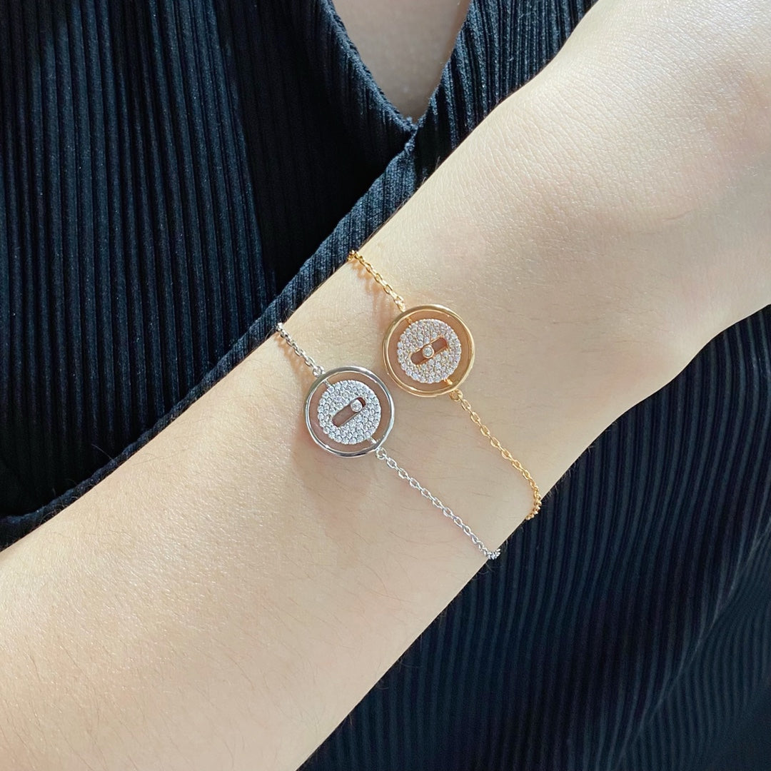 [AuraJewelry]LUCKY MOVE DIAMOND PAVED BRACELET