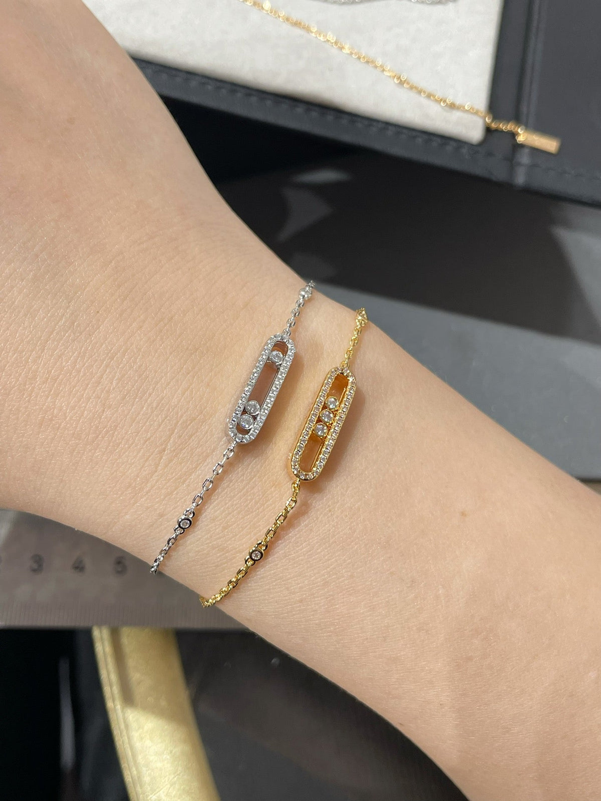 [AuraJewelry]BABY MOVE DIAMOND BRACELET(Adjustable length)