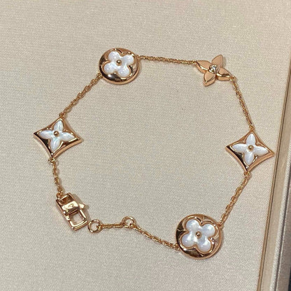 ¡®AuraJewelry¡¯STAR AND SUN 5 MOTIF MOP PINK GOLD BRACELET
