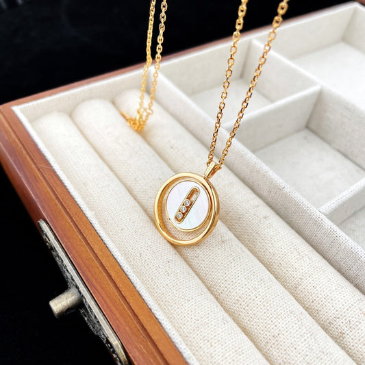 [AuraJewelry]ラッキー ムーブ MOP ピンクゴールド ネックレス