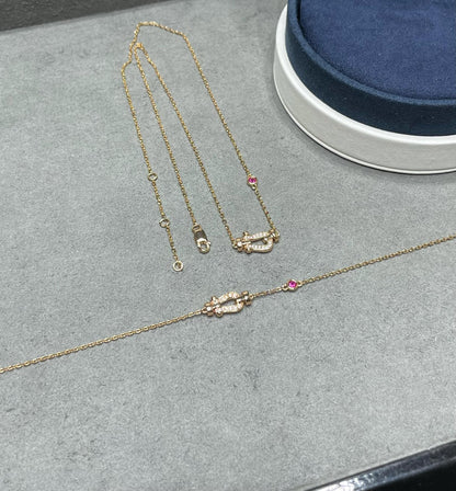 ¡®AuraJewelry¡¯FORCE 10 DIAMOND PINK GOLD NECKLACE